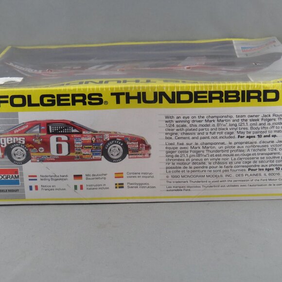 Vintage Nascar Model Car - Folgers Thunderbird by Monogram - 1/24 New in Box - Picture 6 of 8